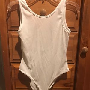 White Ribbed Leotard