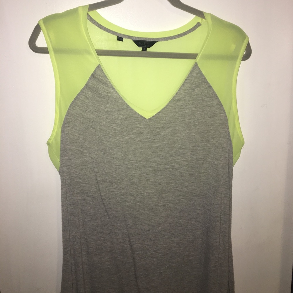 Guess Neon and Gray Jersey Tee