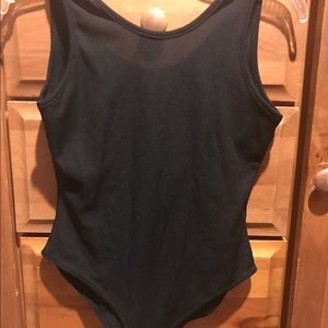 Black Ribbed Leotard