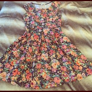 Spring floral Flower bohemian mini dress sundress