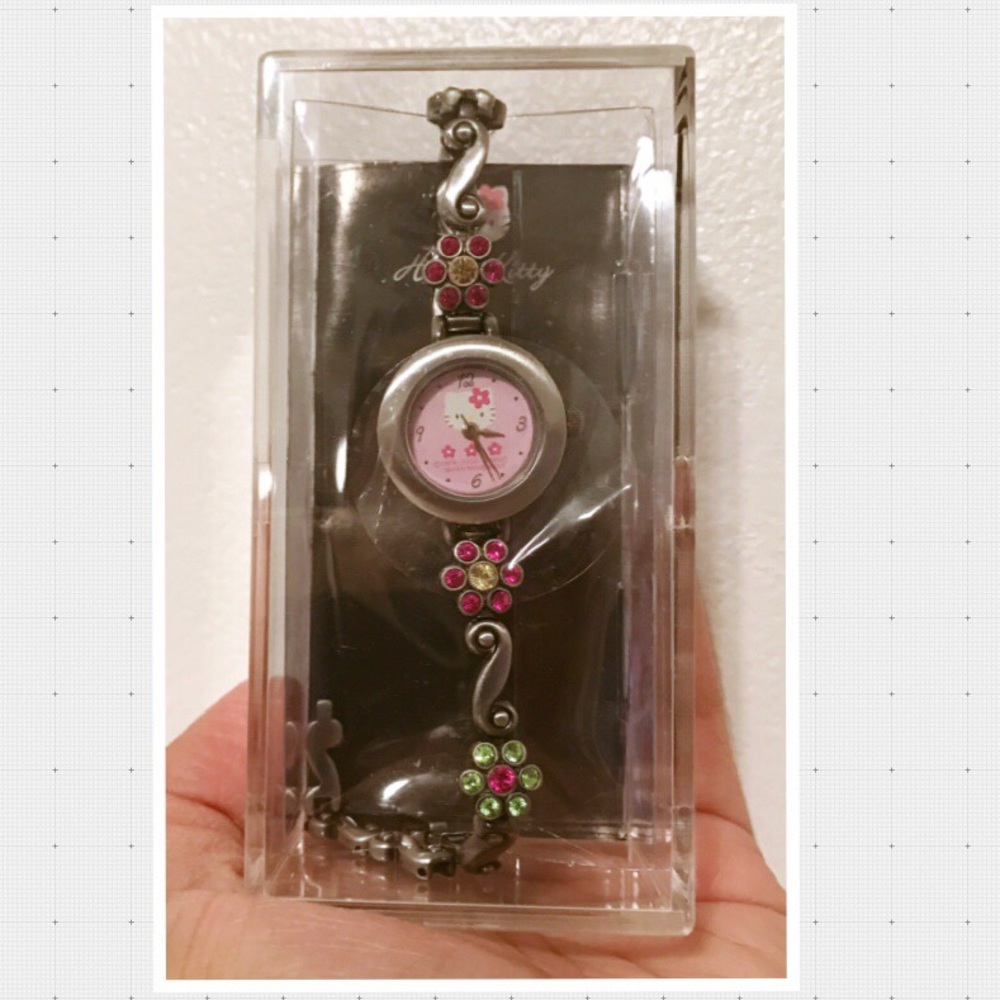 Hello Kitty Rhinestone Stainless Steel Watch