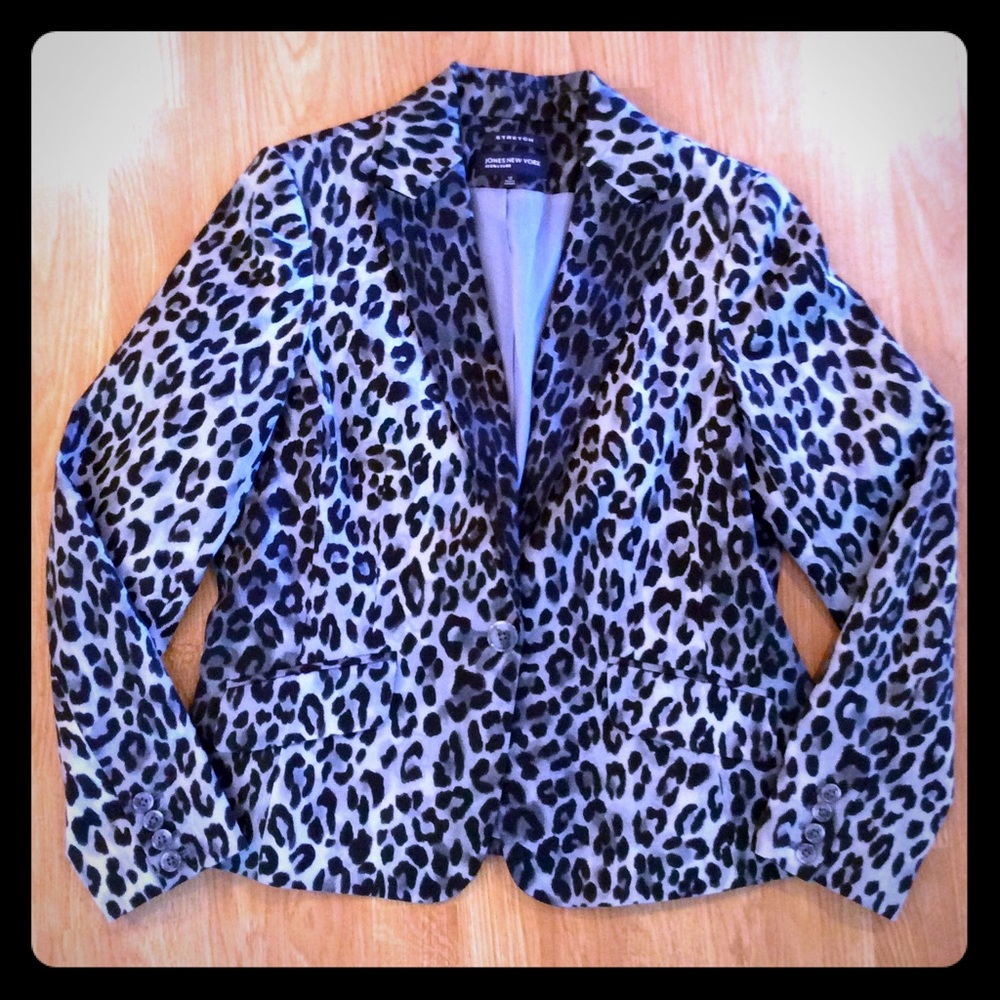 Jones New York Snow Leopard Blazer