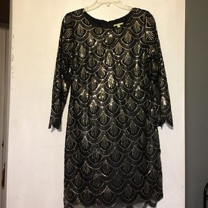 Black and Gold sequined dress
