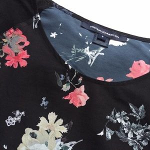 French Connection Black Floral Long Sleeve Shirt