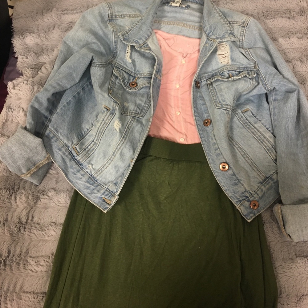 Charolette Russe Army Green Maxi Skirt