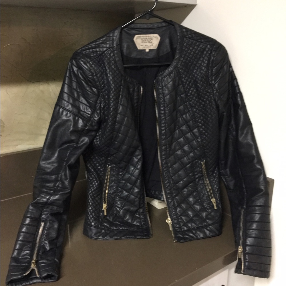 ON HOLD - Zara Leather Quilted Moto Jacket Quilted