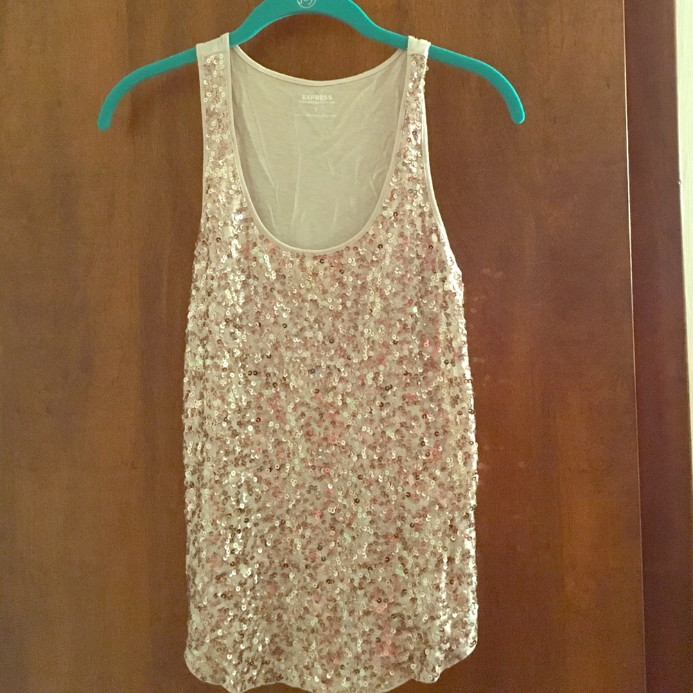 Gold sequin sparkle tank Express