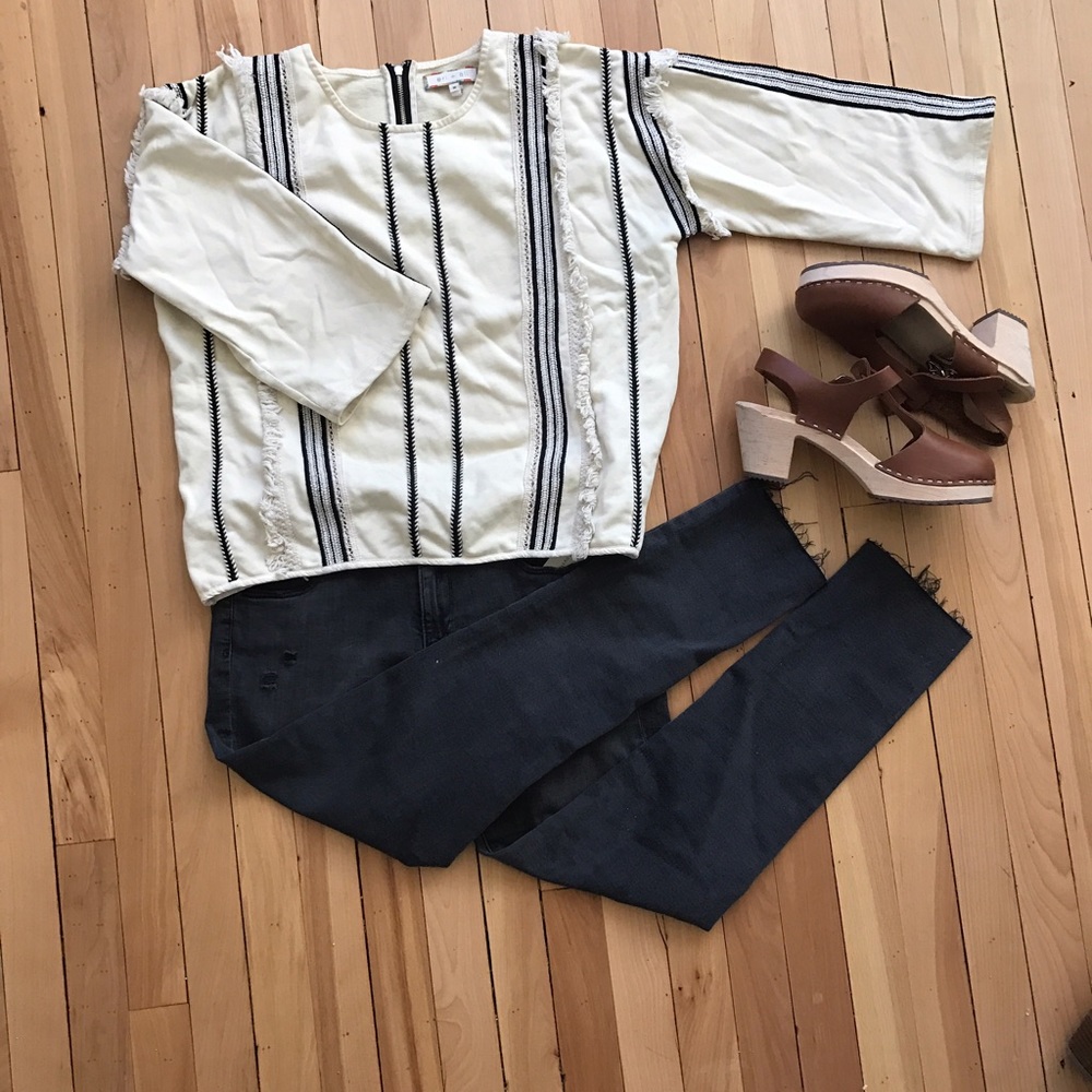 Anthropologie sweater - fringe detail