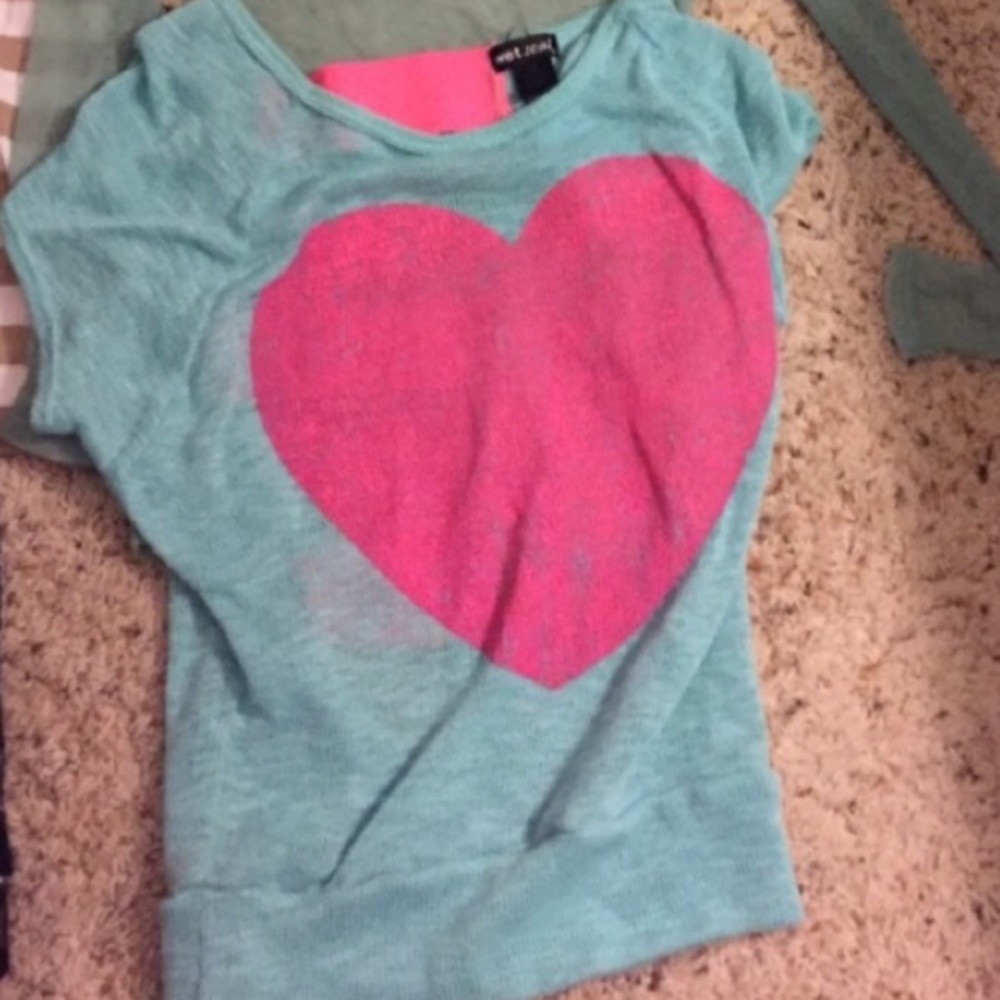 Wet seal turquoise T-shirt open back