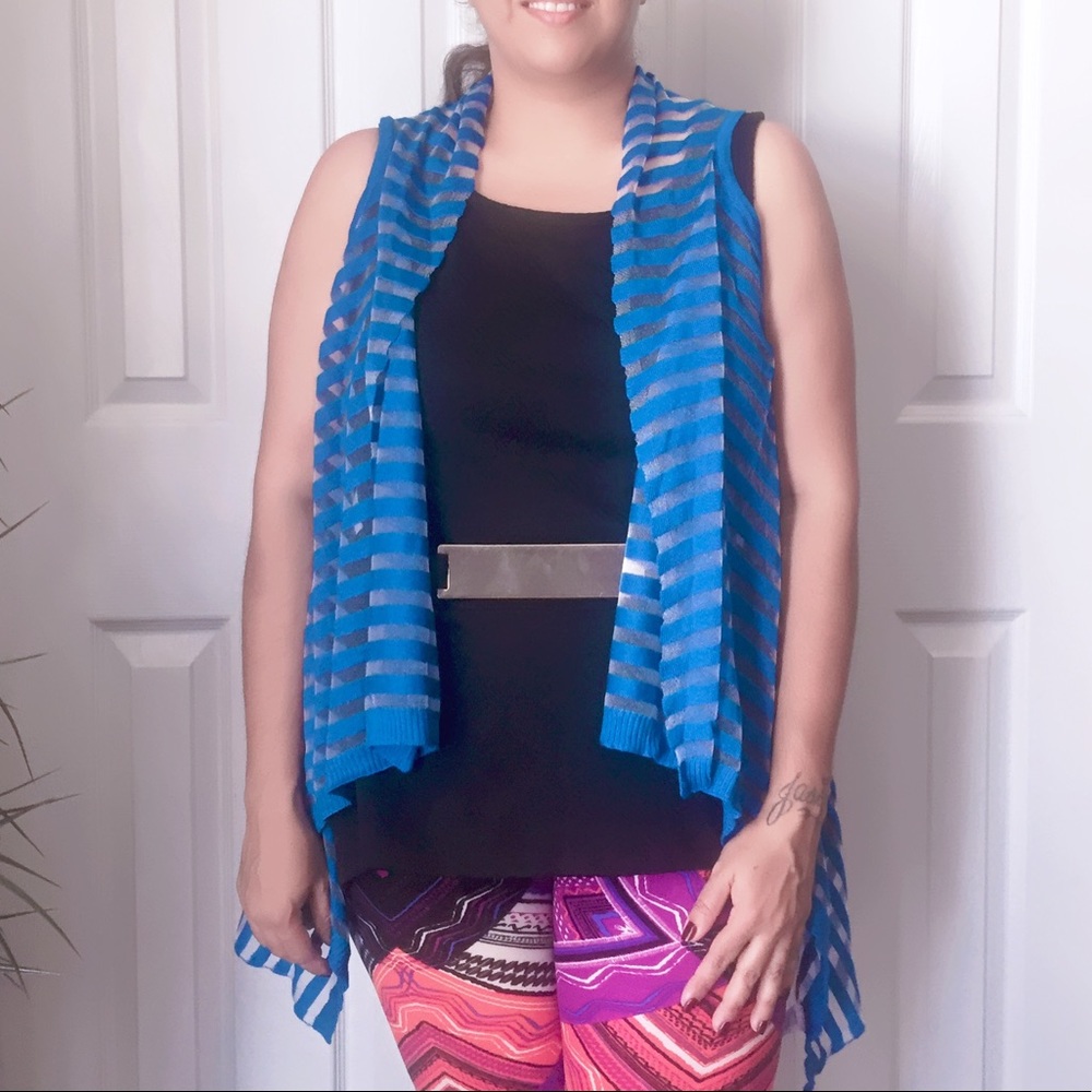 Blue and silver vest