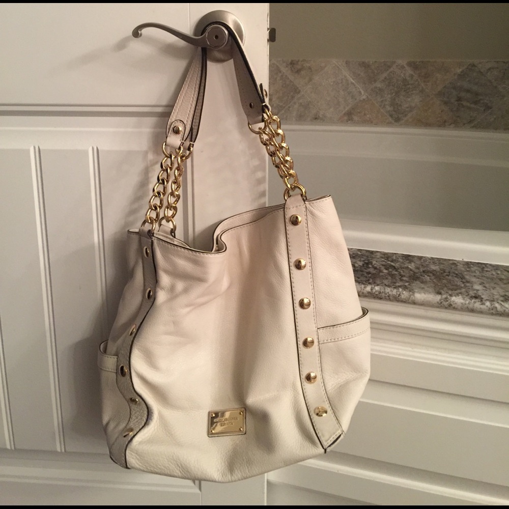 Authentic White Michael Kors Handbag