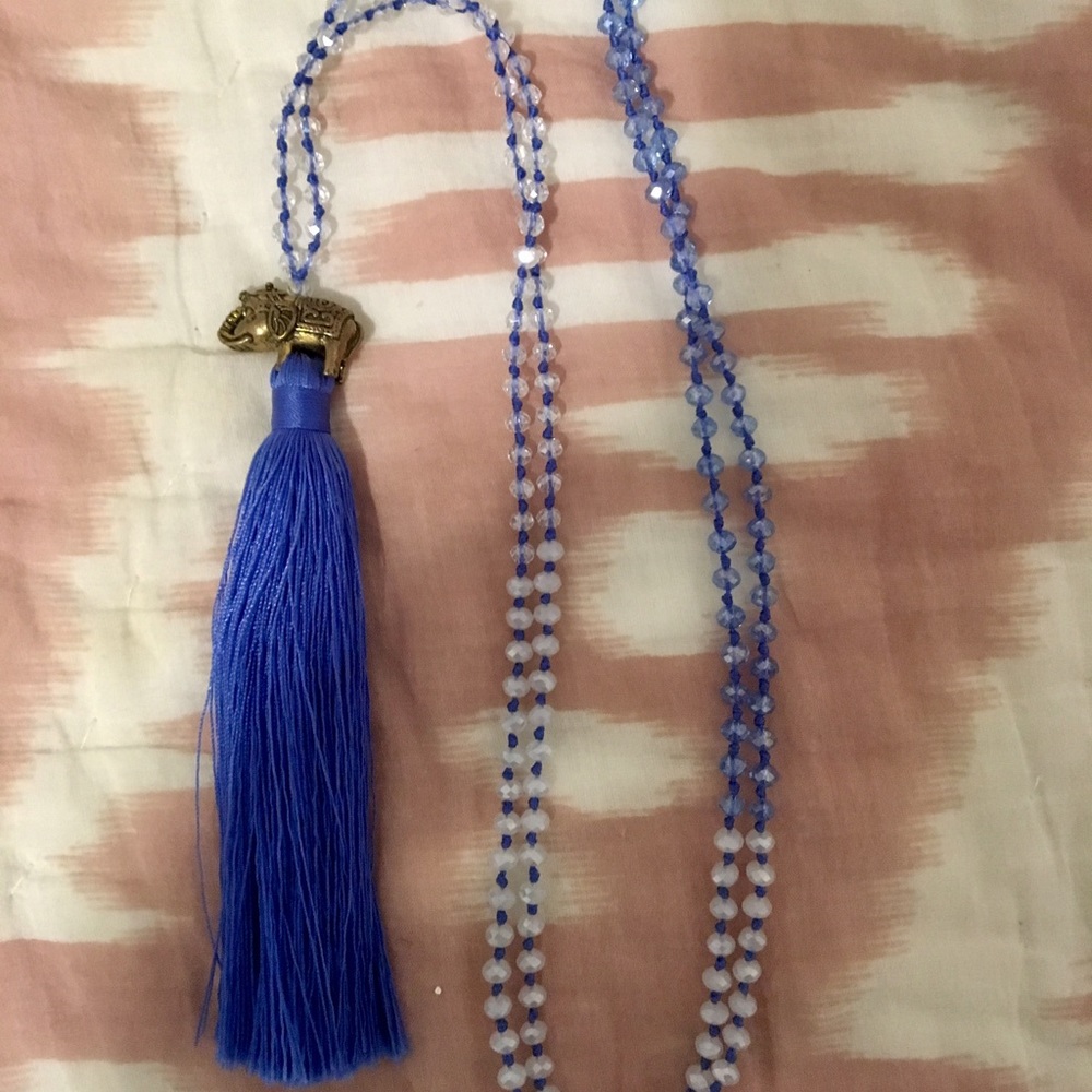 Zacasha Elephant Tassel Necklace