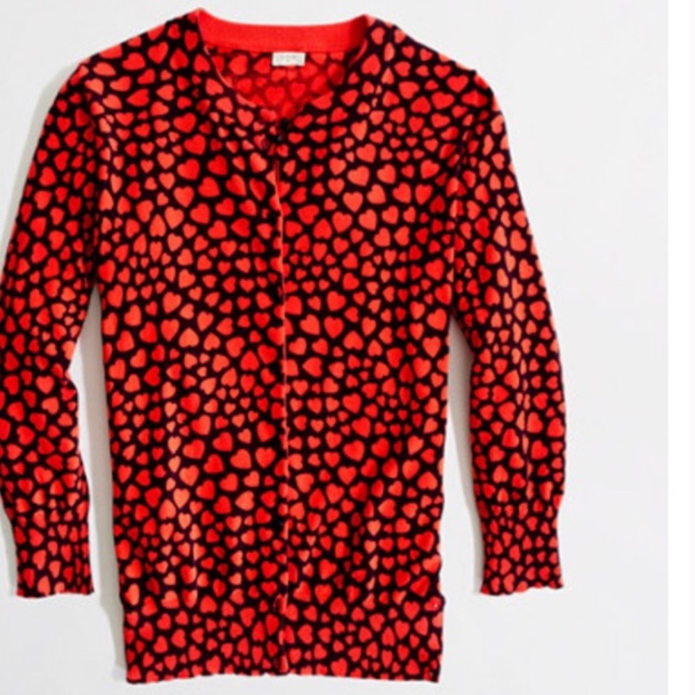 J.crew factory heart print sweater