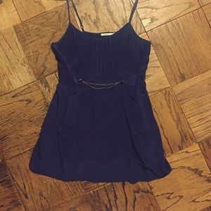 100% silk blue tank top