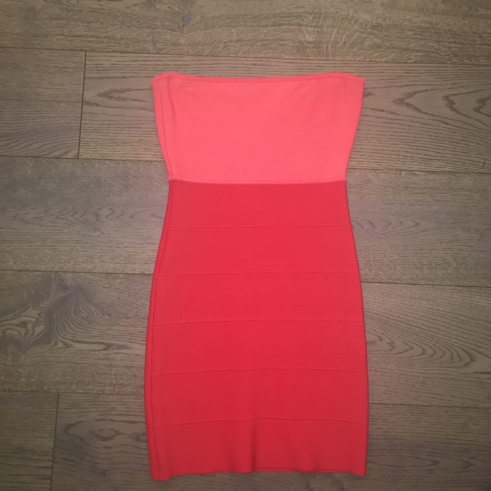 Strapless Bodycon BCBGMaxazria Two Tone Dress