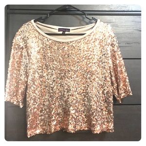 Rose gold sequenced shirt