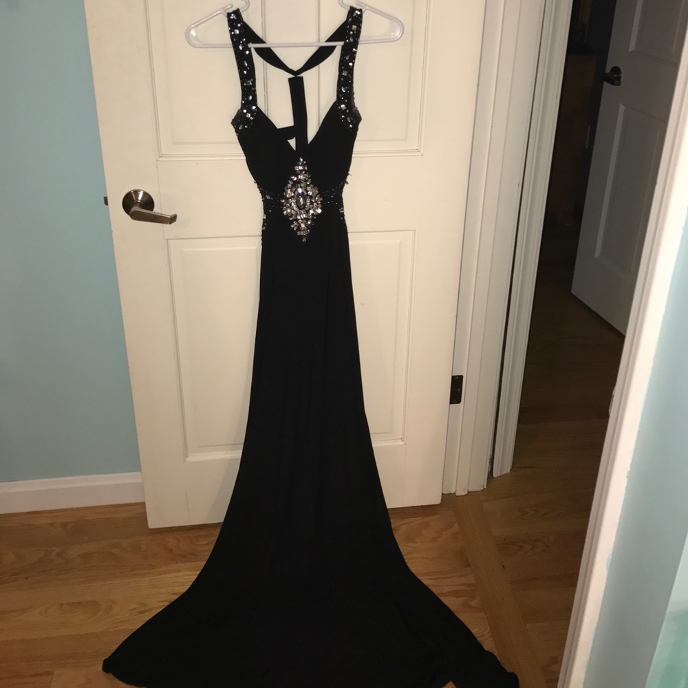 Black sequined prom/formal gown