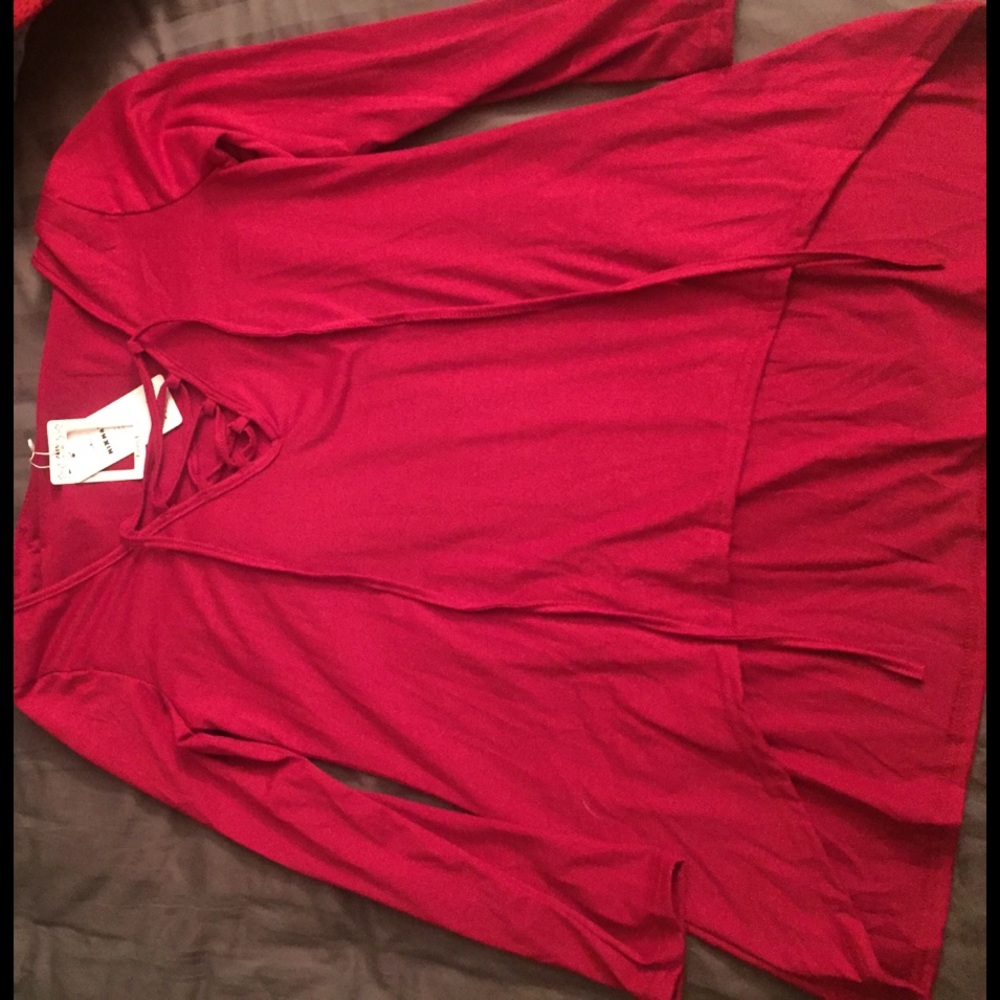 Lace up long sleeve shirt