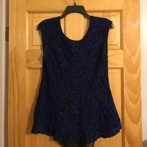 Lace blue shirt