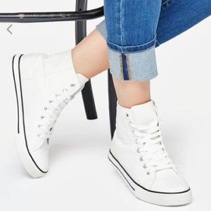White Canvas Hightop Sneakers
