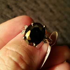 Size 7 black stone ring
