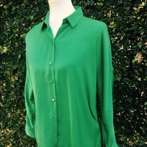 Beautiful Green silk Loft Blouse