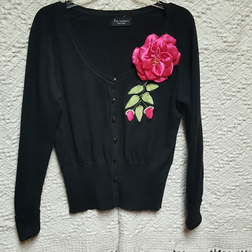 VTG - PERSAMAN NEW YORK - Cardigan Black -Sz. S/M