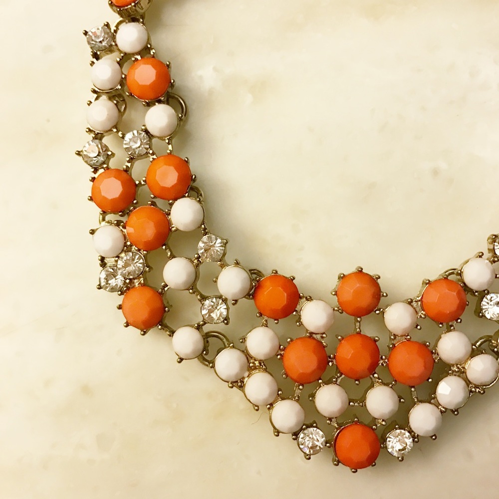 Orange Jeweled J. Crew Necklace
