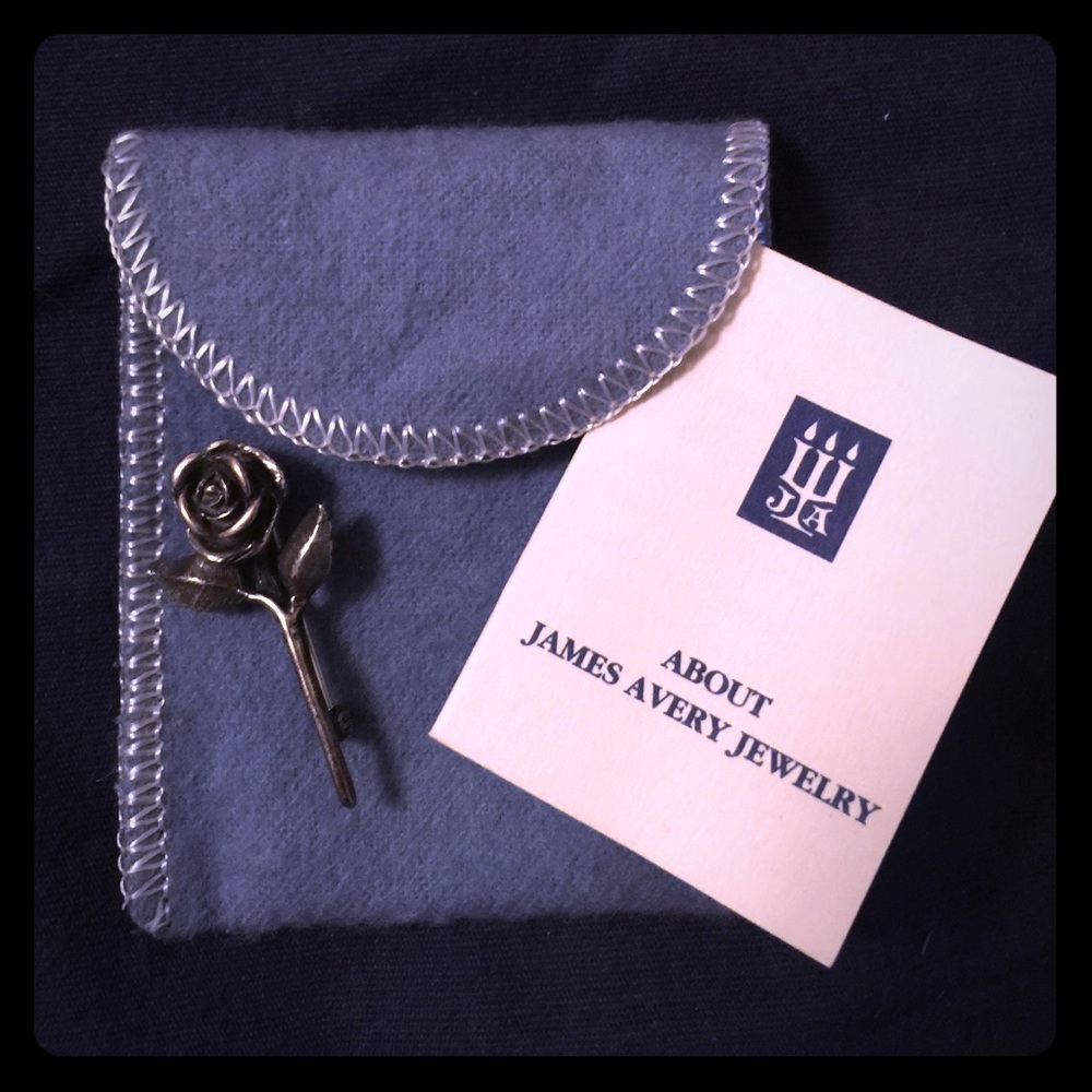 RARE  Vintage James Avery Rose Pin Silver