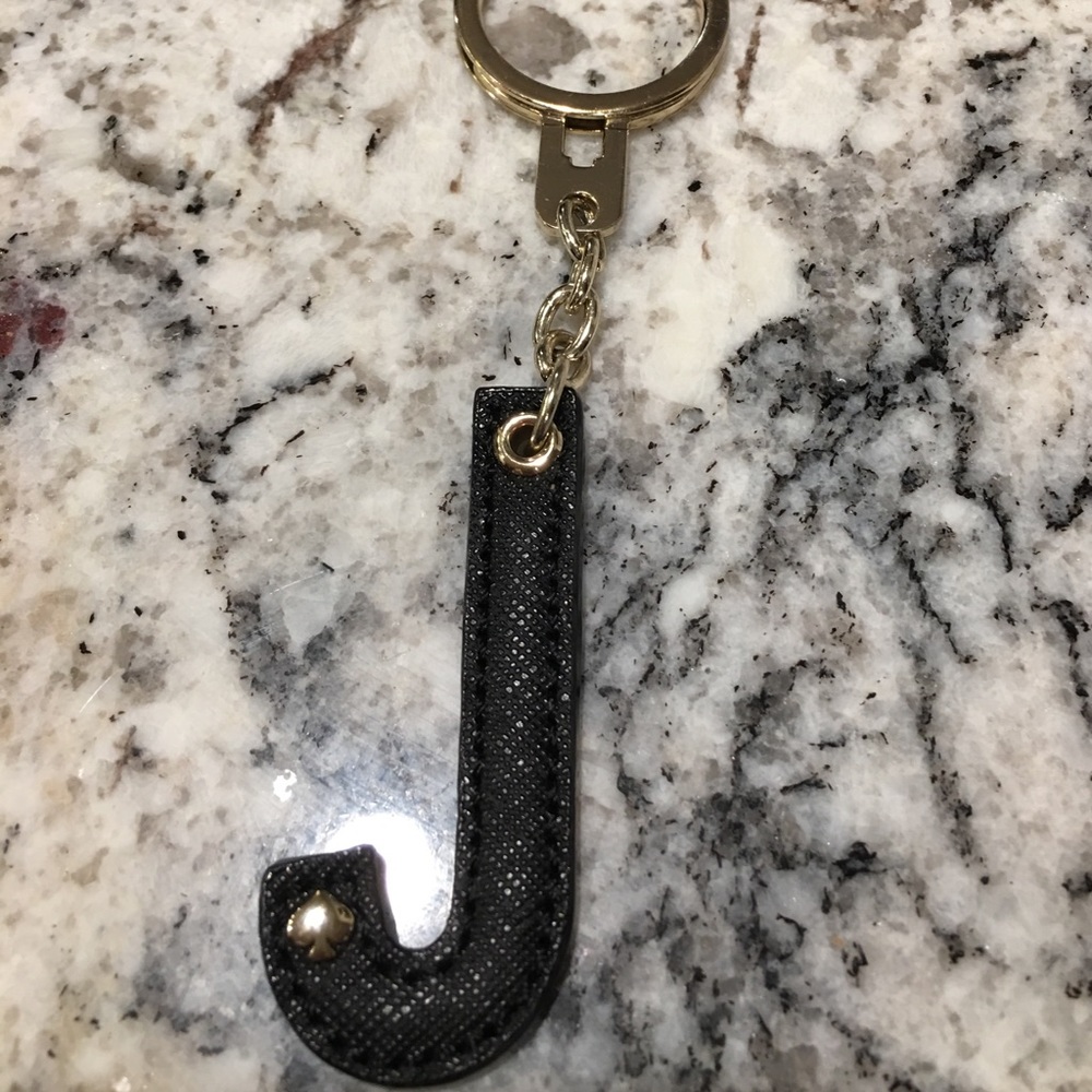 Kate Spade Leather "J" Keychain
