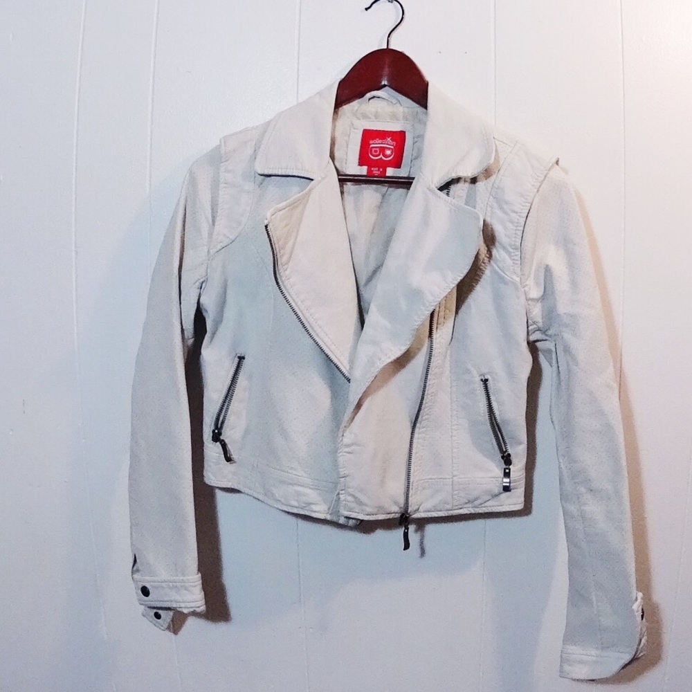 White Cute Leather Jacket