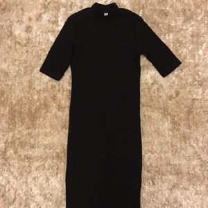 American Apparel BN black mock neck midi dress