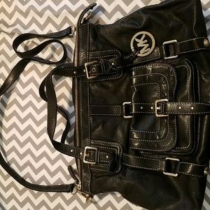 MK Leather Satchel Black