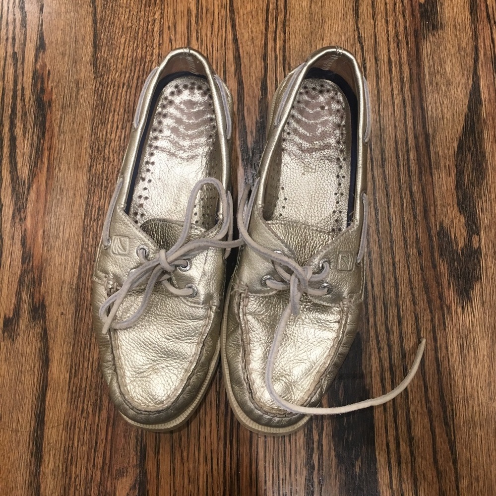 Gold Sperry Topsiders