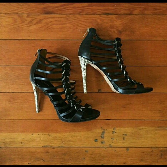SOLD*** Coach Josey 8 snake leather heels - Picture 1 of 5