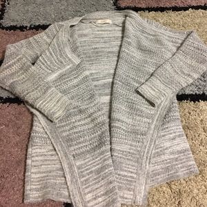 gray cardigan
