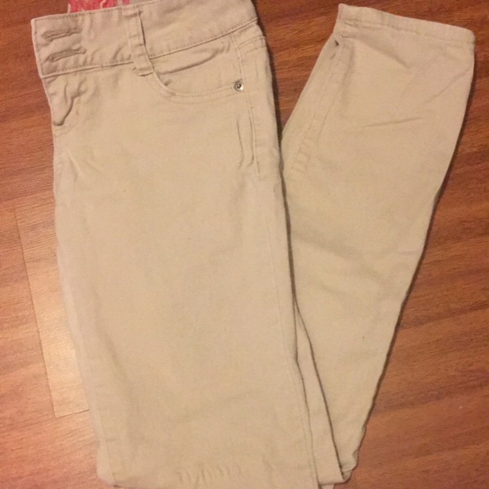 Khaki skinny jeans