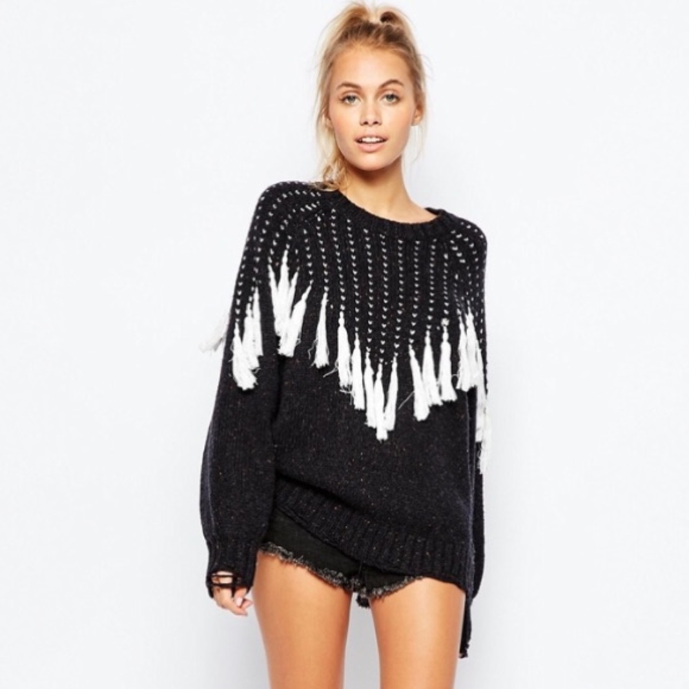 Wildfox Black Tassel Sweater