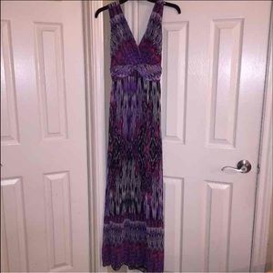 Purple/black/white long dress