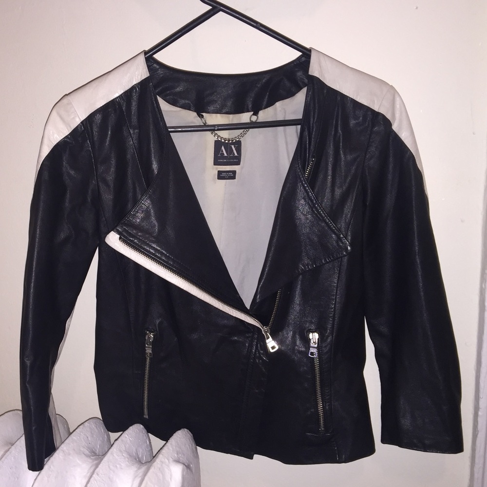 Armani Exchange Moto Leather