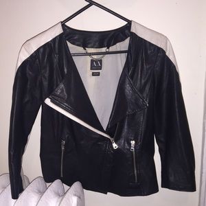 Armani Exchange Moto Leather