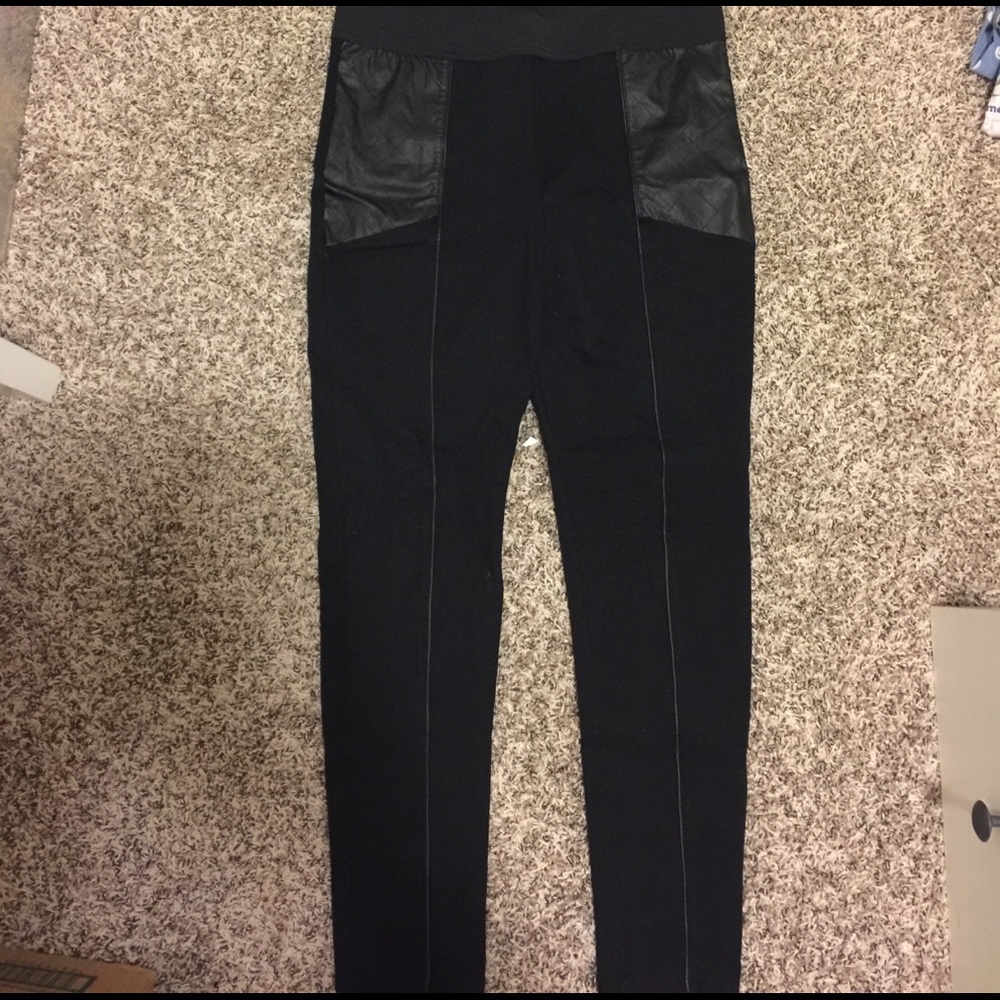 Leather skinny leggings