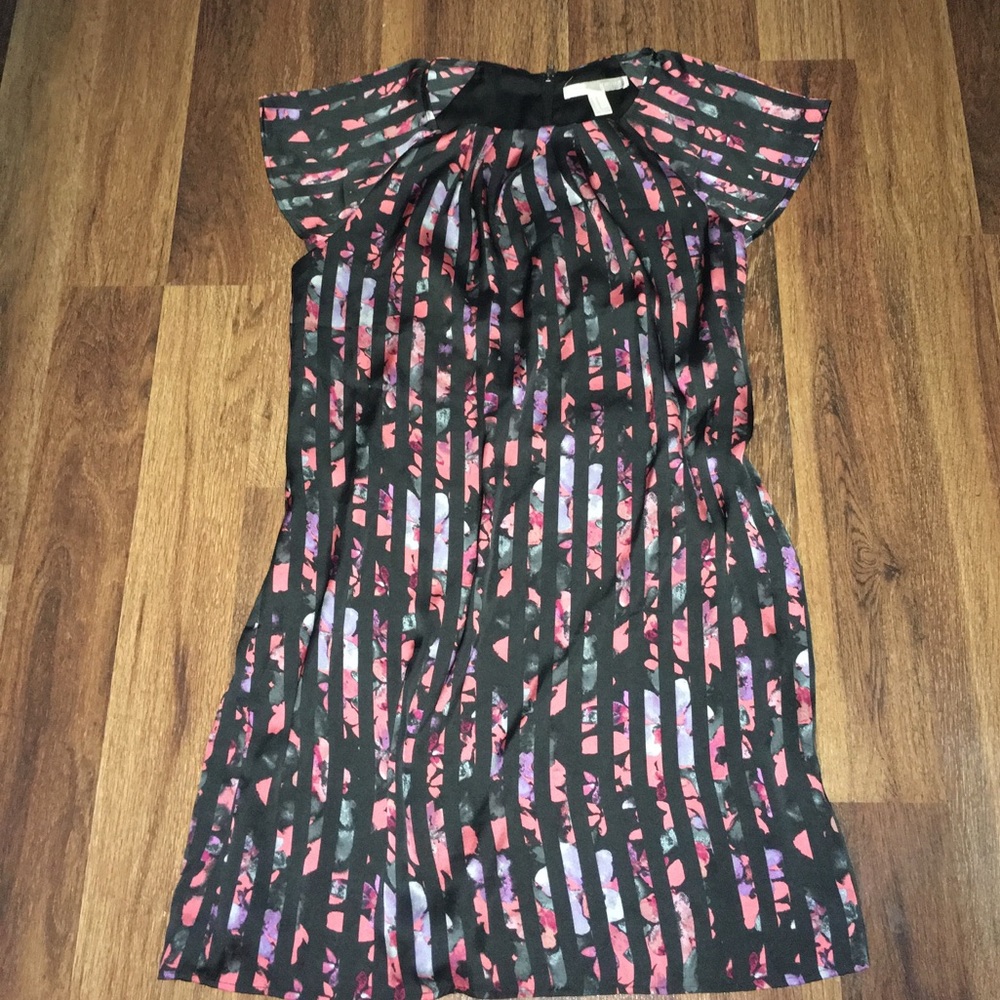 Forever21 Floral and Black Striped Dress