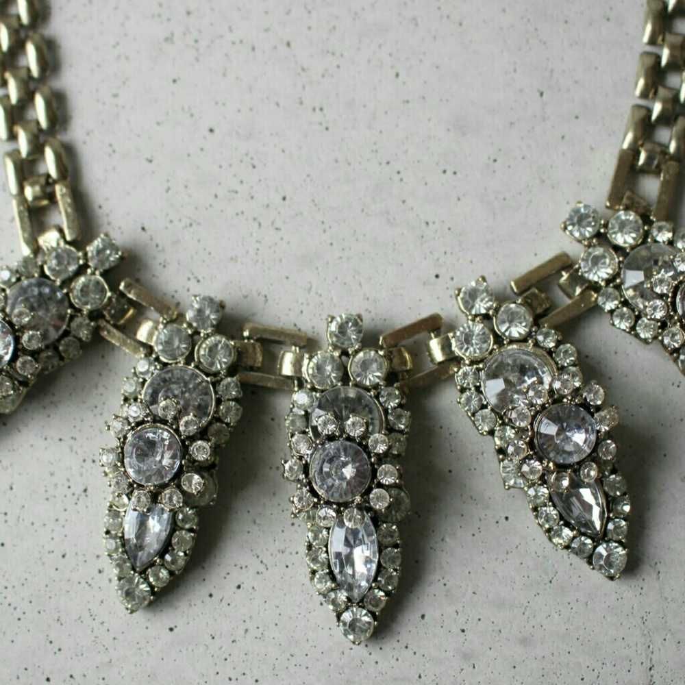 Spike crystal crew bin necklace j - Picture 1 of 3