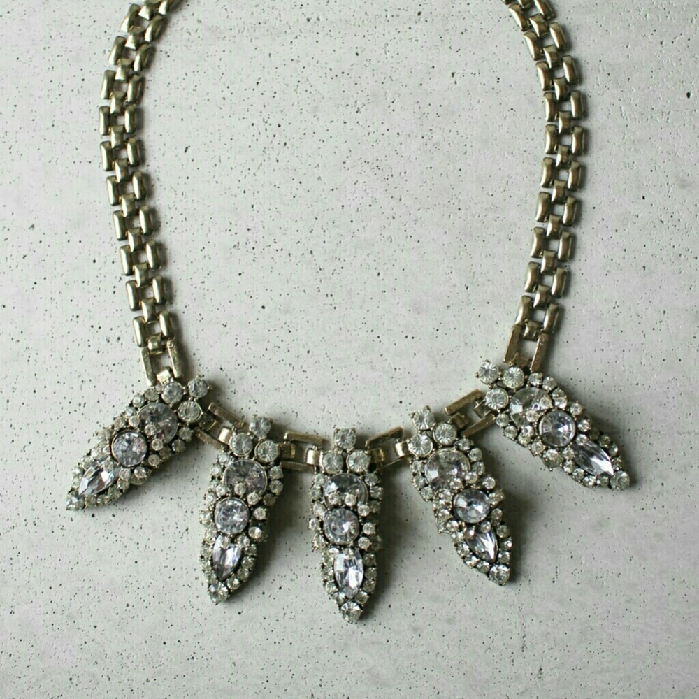 Spike crystal crew bin necklace j - Picture 2 of 3