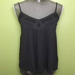 American Eagle Gray Lace Inset Cami