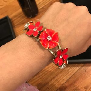 Hot pink flower bracelet