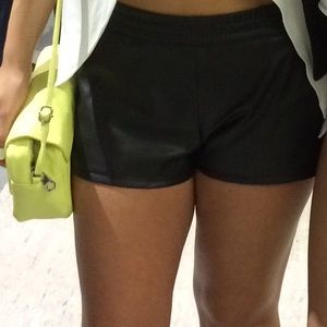 H&M leather shorts.