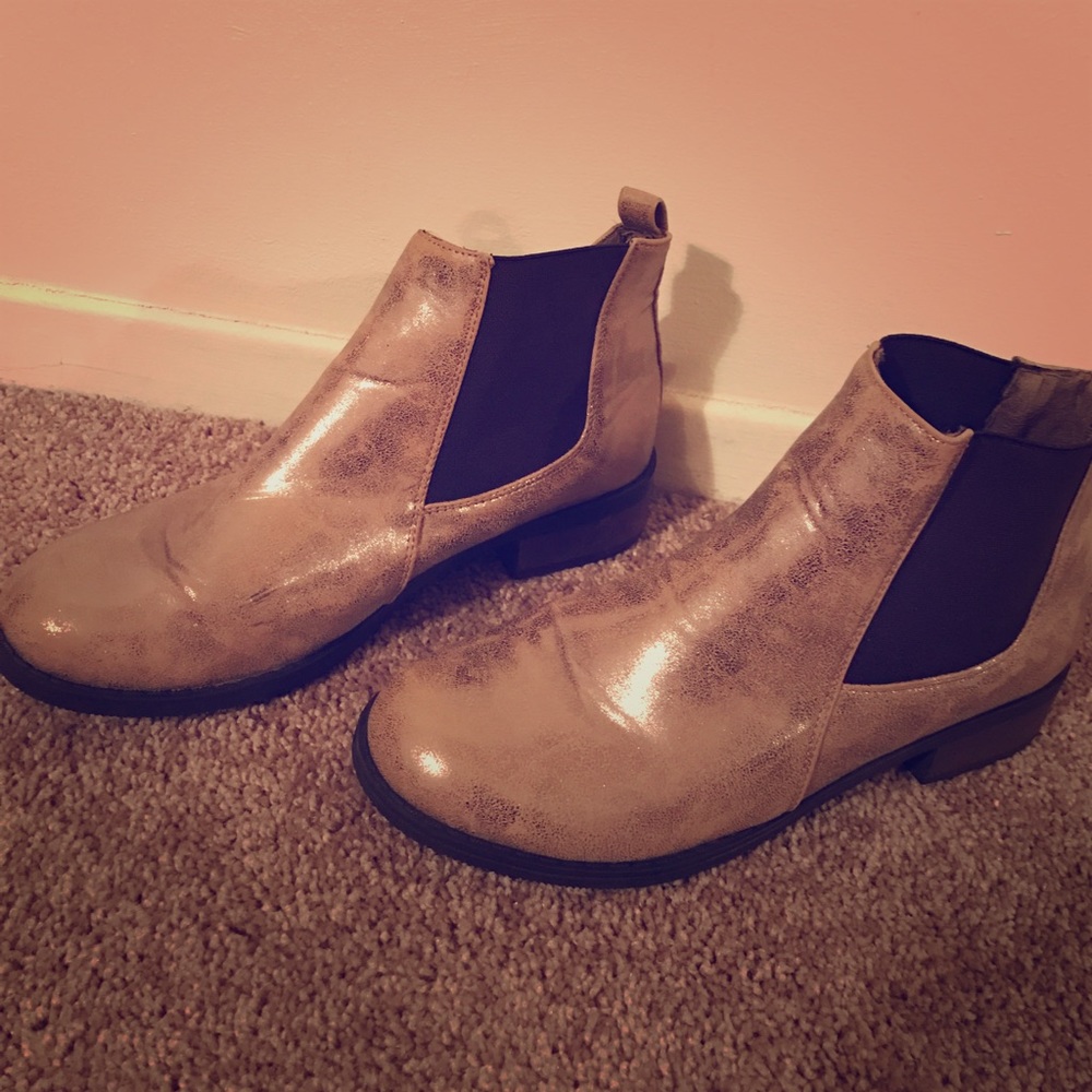 Gold booties