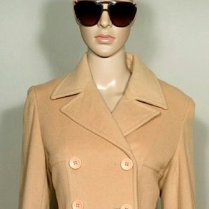 Moda International Womens Cream Button Short Coat